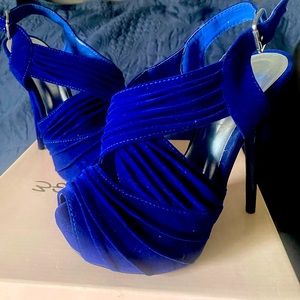 Dark Blue Open Toe Heels